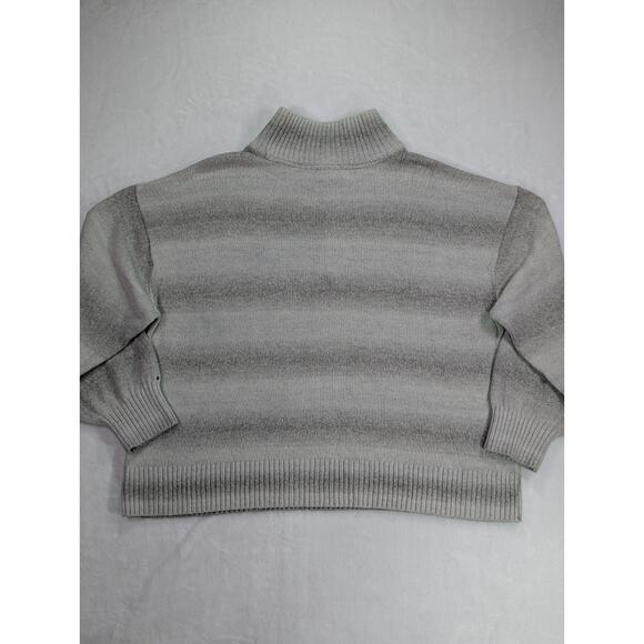 Tommy Hilfiger Size XXL Mock Neck Quarter Zip Gray Ombre Boxy Sweater - Picture 13 of 16